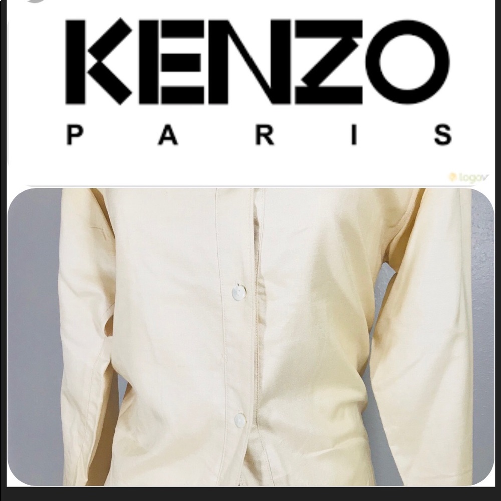 Kenzo Paris Yellow button down blouse